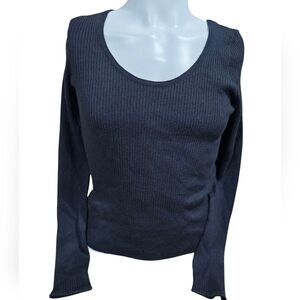 NWT Universal Thread‎ Women's Black Ribbed Long Sleeve Sweater Size Extra Large